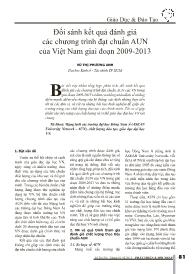 Đối sánh kết quả đánh giá các chương trình đạt chuẩn AUN của Việt Nam giai đoạn 2009-2013 - Vũ Thị Phương Anh
