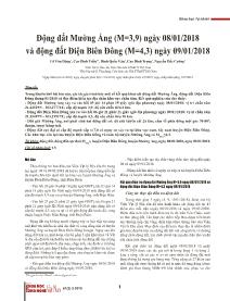 Động đất Mường Ẳng (M=3,9) ngày 08/01/2018 và động đất Điện Biên Đông (M=4,3) ngày 09/01/2018 - Lê Văn Dũng