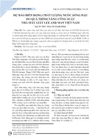 Dự báo biến động chất lượng nước sông hậu do quá trình nâng công suất nhà máy giấy Lee and Man Việt Nam - Ngô Trà Mai