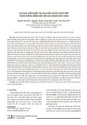 Dự báo diễn biến tài nguyên nước dưới đất vùng đồng bằng Bắc Bộ giai đoạn 2017-2022 - Nguyễn Văn Đản