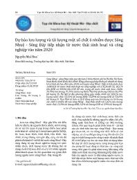 Dự báo lưu lượng và tải lượng một số chất ô nhiễm được Sông Nhuệ - Sông Đáy tiếp nhận từ nước thải sinh hoạt và công nghiệp vào năm 2020 - Nguyễn Mai Hoa