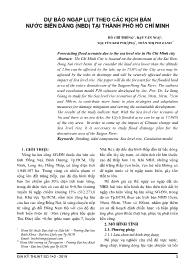 Dự báo ngập lụt theo các kịch bản nước biển dâng (NBD) tại thành phố Hồ Chí Minh - Hà Chí Thông