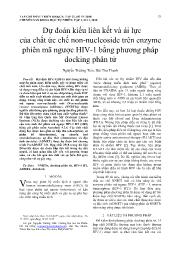 Dự đoán kiểu liên kết và ái lực của chất ức chế non-Nucleoside trên enzyme phiên mã ngược HIV-1 bằng phương pháp docking phân tử - Nguyễn Trường Tiên