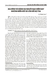 Gia đình và dòng họ người dao hiện nay những biến đổi và vấn đề đặt ra - Lý Hành Sơn