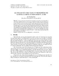 Gia tăng dân số cơ học và di cư ở thành phố hà nội: Xu hướng và những tác động kinh tế - Xã hội - Đỗ Thị Minh Đức