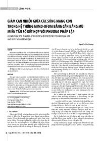 Giảm can nhiễu giữa các sóng mang con trong hệ thống Mimo-Ofdm bằng cân bằng mù miền tần số kết hợp với phương pháp lặp - Nguyễn Kim Quang