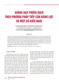 Giảng dạy phiên dịch theo phương pháp tiếp cận năng lực và một số kiến nghị - Nguyễn Quang Nhật
