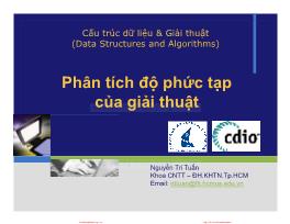 Giáo trình Cấu trúc dữ liệu và thuật - Chương 1: Phân tích độ phức tạp của giải thuật - Nguyễn Tri Tuấn
