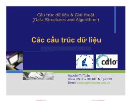 Giáo trình Cấu trúc dữ liệu và thuật - Chương 5, Phần 1: Các cấu trúc dữ liệu - Nguyễn Tri Tuấn
