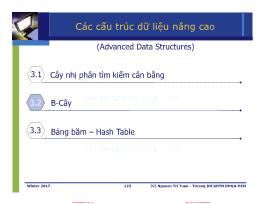 Giáo trình Cấu trúc dữ liệu và thuật - Chương 5, Phần 4: Các cấu trúc dữ liệu nâng cao - Nguyễn Tri Tuấn