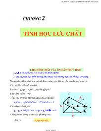 Giáo trình Cơ lưu chất - Chương 2: Tĩnh học lưu chất - Nguyễn Thị Bảy