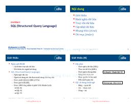 Giáo trình Cơ sở dữ liệu - Chương 5: SQL (Structured Query Language) - Trường Đại học Khoa học Tự nhiên