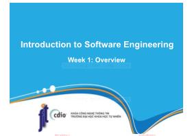 Giáo trình Công nghệ phần mềm - Chương 1: Overview - Nguyễn Thị Minh Tuyền