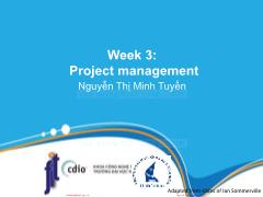 Giáo trình Công nghệ phần mềm - Chương 3: Project management - Nguyễn Thị Minh Tuyền
