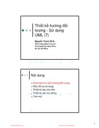 Giáo trình Công nghệ phần mềm - Chương 7: Thiết kế hướng đối tượng - Sử dụng UML - Nguyễn Thanh Bình