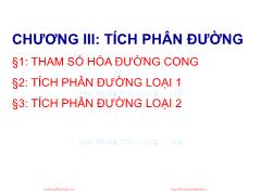 Giáo trình Giải tích hàm nhiều biến - Chương III: Tích phân đường - Nguyễn Thị Xuân Anh