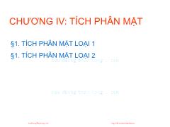 Giáo trình Giải tích hàm nhiều biến - Chương IV: Tích phân mặt - Nguyễn Thị Xuân Anh