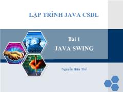 Giáo trình Lập trình Cơ sở dữ liệu - Javar - Bài 1: Java Swing