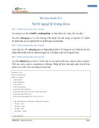 Giáo trình Lập trình Java 2 - Bài thực hành số 2: Xử lí ngoại lệ trong Java - Trường Cao đẳng FPT
