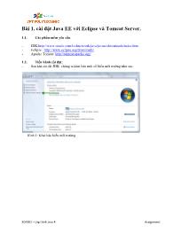 Giáo trình Lập trình Java 4 - Bài 1: Cài đặt Java EE với Eclipse và Tomcat Server - Trường Cao đẳng FPT