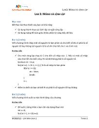 Giáo trình Lập trình Java1 - Bài 3: Mảng và lệnh lặp - Nguyễn Nghiệm