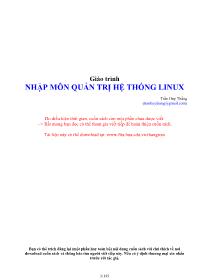 Giáo trình Nhập môn quản trị hệ thống Linux - Trần Huy Thắng