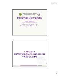 Giáo trình Phân tích môi trường - Chương 2, Phần 2: Phân tích chất lượng nước và nước thải - Ngô Vy Thảo