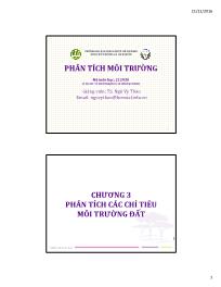 Giáo trình Phân tích môi trường - Chương 3: Phân tích các chỉ tiêu môi trường đất - Ngô Vy Thảo