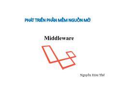 Giáo trình Phát triển phần mềm nguồn mở - Middleware - Nguyễn Hữu Thế