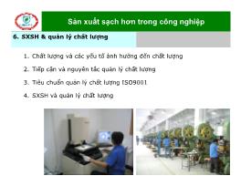 Giáo trình Sản xuất sạch hơn trong công nghiệp - Sản xuất sạch hơn và Quản lý chất lượng