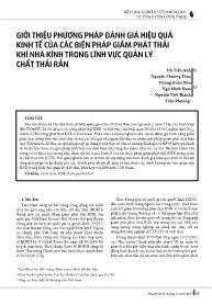 Giới thiệu phương pháp đánh giá hiệu quả kinh tế của các biện pháp giảm phát thải khí nhà kính trong lĩnh vực quản lý chất thải rắn - Đỗ Tiến Anh