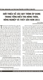 Giới thiệu về các quy trình áp dụng trong tổng điều tra nông thôn, nông nghiệp và thủy sản năm 2011 - Trần Thị Minh