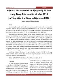 Hiện đại hóa quy trình tự động xử lý dữ liệu trong Tổng điều tra dân số năm 2010 và Tổng điều tra Nông nghiệp năm 2013