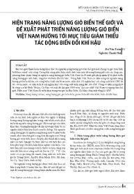 Hiện trạng năng lượng gió biển thế giới và đề xuất phát triển năng lượng gió biển Việt Nam hướng tới mục tiêu giảm thiểu tác động biến đổi khí hậu - Du Văn Toán