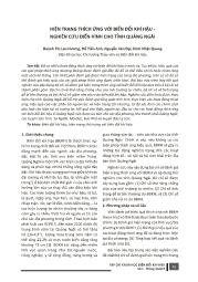 Hiện trạng thích ứng với biến đổi khí hậu - Nghiên cứu điển hình cho tỉnh Quảng Ngãi - Huỳnh Thị Lan Hương