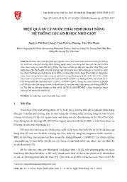 Hiệu quả xử lý nước thải sinh hoạt bằng hệ thống lọc sinh học nhỏ giọt - Nguyễn Thị Hoài Giang