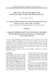 Hiệu ứng ức chế của dịch chiết cây sim đến ăn mòn thép Ct3 trong môi trường H2SO4 0.5M - Võ An Quân