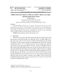 “Hình ảnh tầng thấp cơ thể vật chất” trong văn học: Trường hợp Đặng Thân - Võ Thị Yến Ngọc