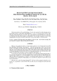 Hoàn nguyên vật liệu polianilin - Phụ phẩm nông nghiệp sử dụng xử lí chì (II) trong dung dịch - Phạm Thị Bình