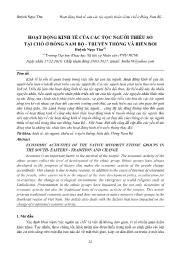 Hoạt động kinh tế của các tộc người thiểu số tại chỗ ở đông nam bộ - Truyền thống và biến đổi - Huỳnh Ngọc Thu