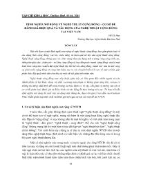 Ðịnh nghĩa mở rộng về nghệ thuật cộng đồng – cơ sở để đánh giá hiệu quả và tác động của nghệ thuật cộng đồng tại Việt Nam - Ðỗ Kỳ Huy