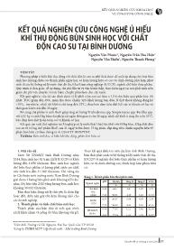 Kết quả nghiên cứu công nghệ ủ hiếu khí thụ động bùn sinh học với chất độn cao su tại Bình Dương - Nguyễn Văn Phước