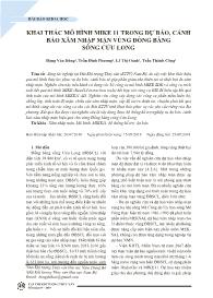 Khai thác mô hình mike 11 trong dự báo, cảnh báo xâm nhập mặn vùng đồng bằng sông Cửu Long - Đặng Văn Dũng