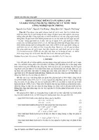 Khảo sát đặc điểm của plasma lạnh và khả năng ứng dụng trong xử lý nước thải công nghiệp quốc phòng - Nguyễn Cao Tuấn
