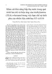 Khảo sát khả năng hấp thụ nước trong quá trình lưu trữ và hiệu ứng của triethylamine (TEA) n-Hexanol trong việc hạn chế sự tách pha của nhiên liệu sinh học E5 và E10 - Hoàng Minh Nam