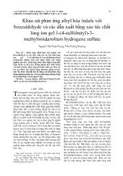 Khảo sát phản ứng alkyl hóa indole với benzaldehyde và các dẫn xuất bằng xúc tác chất lỏng ion gel 1-(4-sulfobutyl)-3- methylimidazolium hydrogene sulfate - Nguyễn Thị Xuân Trang