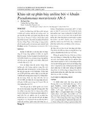 Khảo sát sự phân hủy aniline bởi vi khuẩn Pseudomonas moraviensis AN-5 - Hà Danh Đức