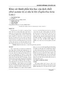 Khảo sát thành phần hóa học của dịch chiết ethyl acetate từ cỏ sữa lá lớn (Euphorbia hirta Linn.) - Trần Thị Kim Ngân
