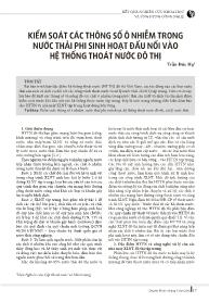 Kiểm soát các thông số ô nhiễm trong nước thải phi sinh hoạt đấu nối vào hệ thống thoát nước đô thị - Trần Đức Hạ