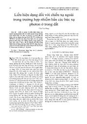 Liều hiệu dụng đối với chiếu xạ ngoài trong trường hợp nhiễm bẩn các bức xạ photon ở trong đất - Trần Văn Hùng